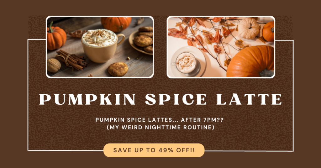 pumpkin spice latte surrounded by fall autumn decor